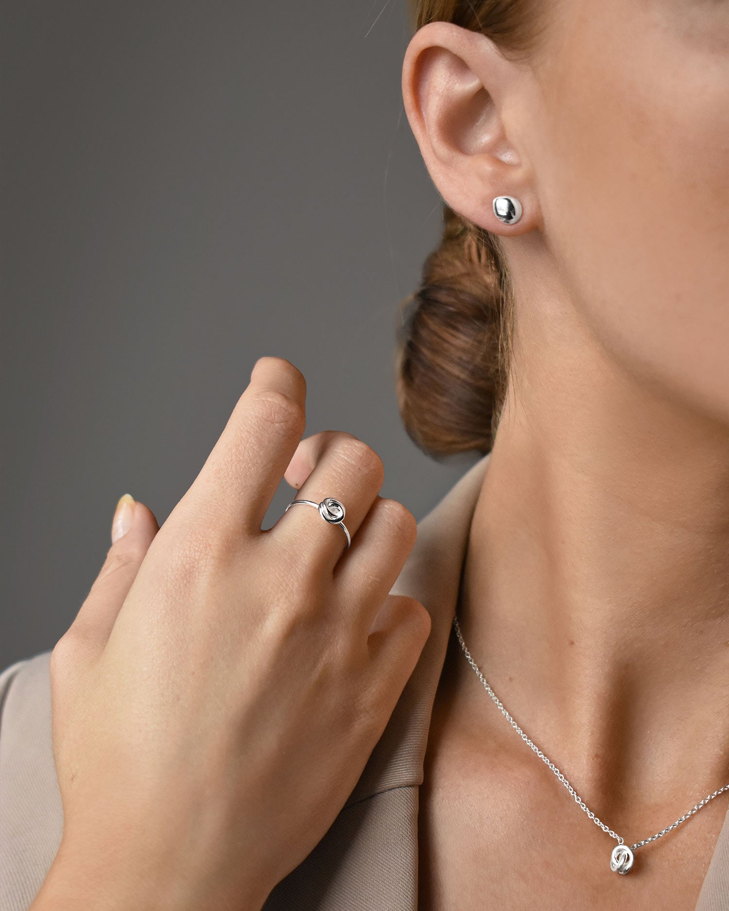 Stardust drop studs polished silver