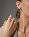 Stardust drop studs polished silver