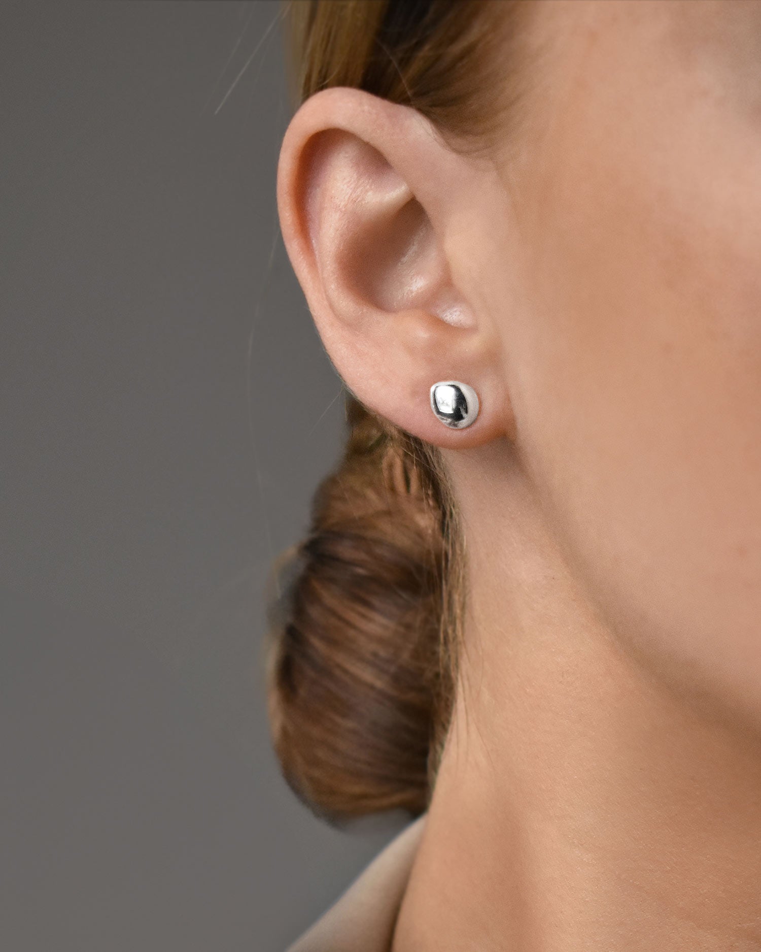 Stardust drop studs polished silver