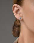 Stardust drop studs polished silver