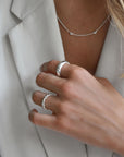 Stardust ring polished silver