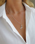 Water Flow medium necklace silver