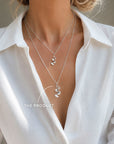 Water Flow medium necklace silver
