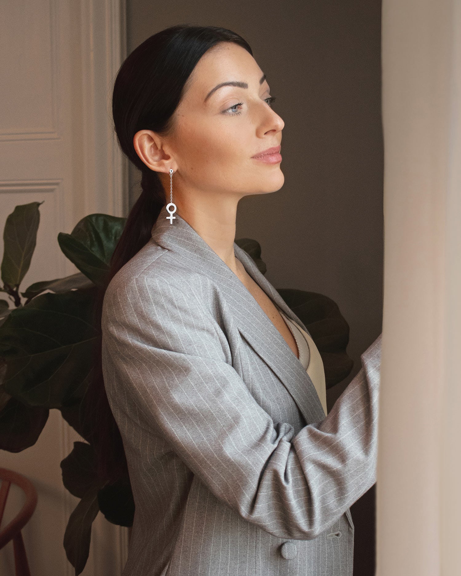 Women Unite long earrings silver