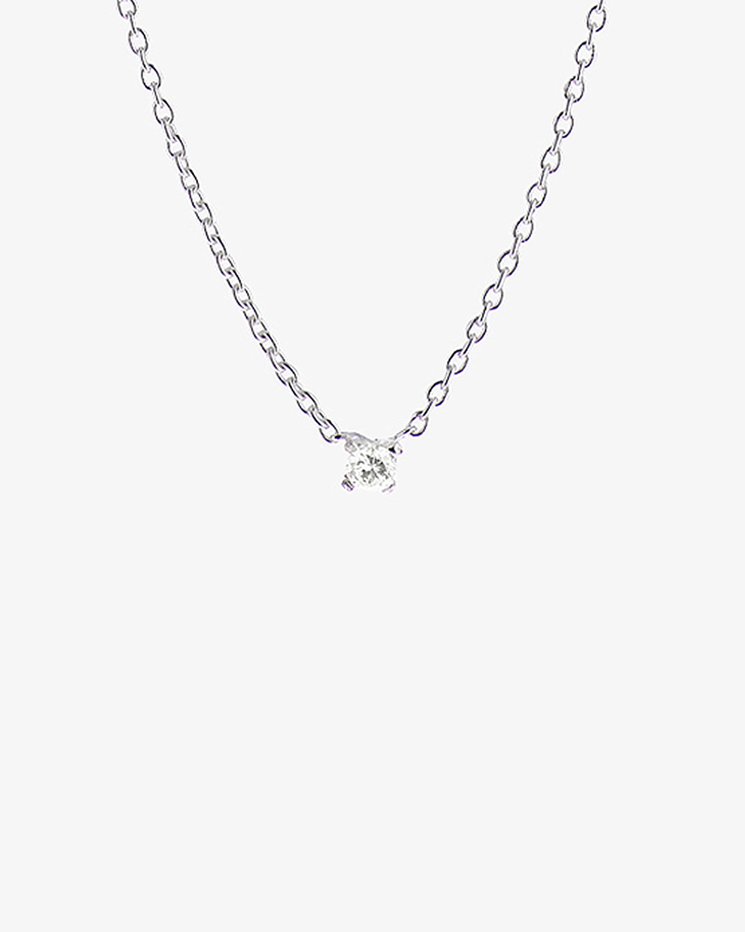 Birthstone necklace silver april