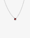 Birthstone necklace silver january