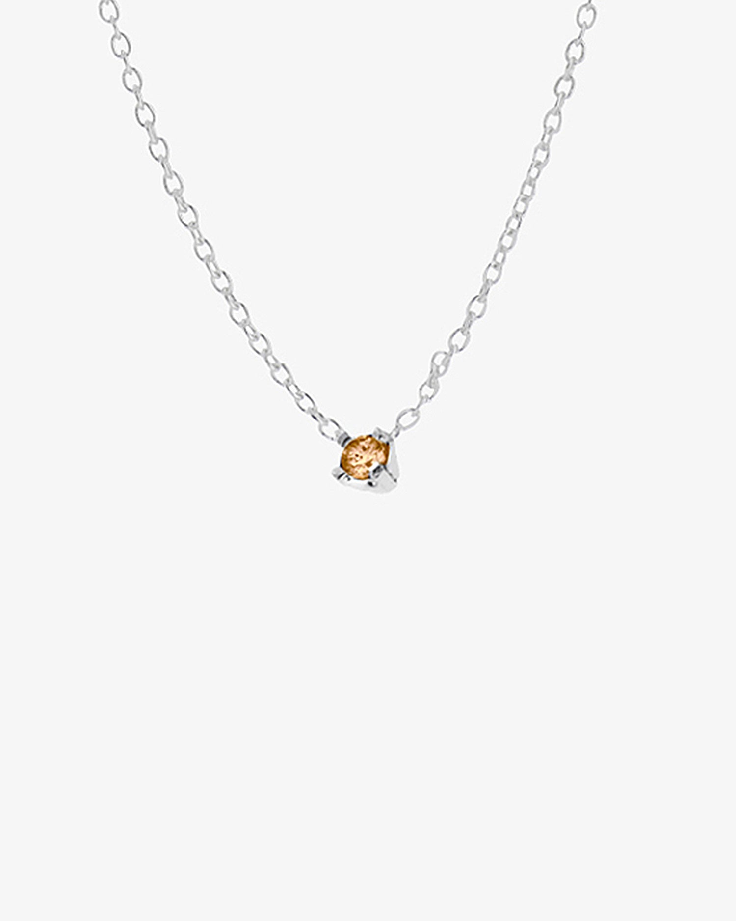 Birthstone necklace silver november