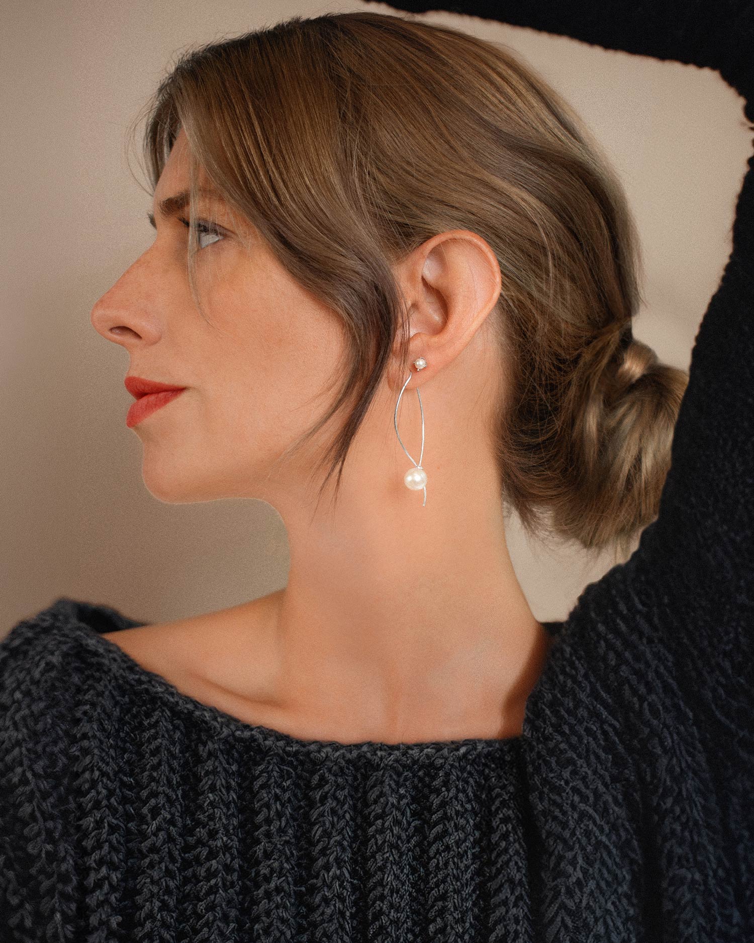 Petite Pearl studs silver