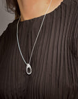 Aqua swirl necklace silver