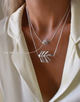 Autumn Leaf single necklace silver