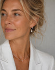 Branch pearl hoops silver