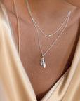 Gardenia single necklace silver