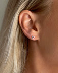 Le Knot flat drop studs silver