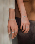 New Bud drop full bracelet silver