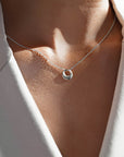 Orbit drop necklace silver