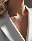 Orbit drop necklace silver