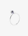 Petite Pearl midnight ring silver