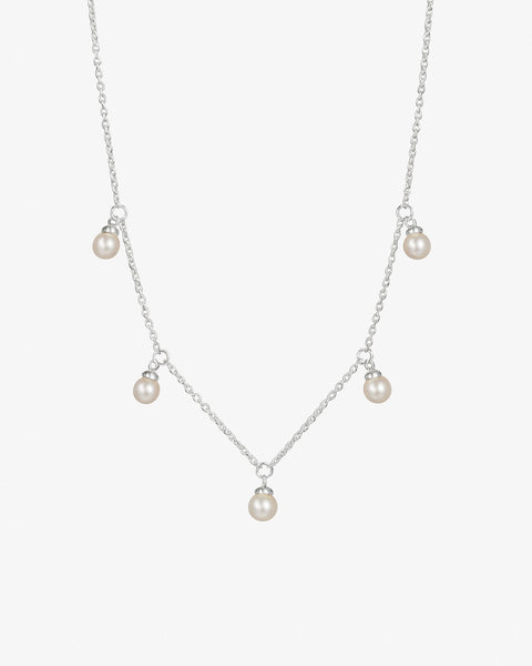 Petite Pearl single full necklace silver – Drakenberg Sjölin