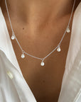 Petite Pearl single full necklace silver