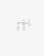 Petite Pearl single hanging studs silver