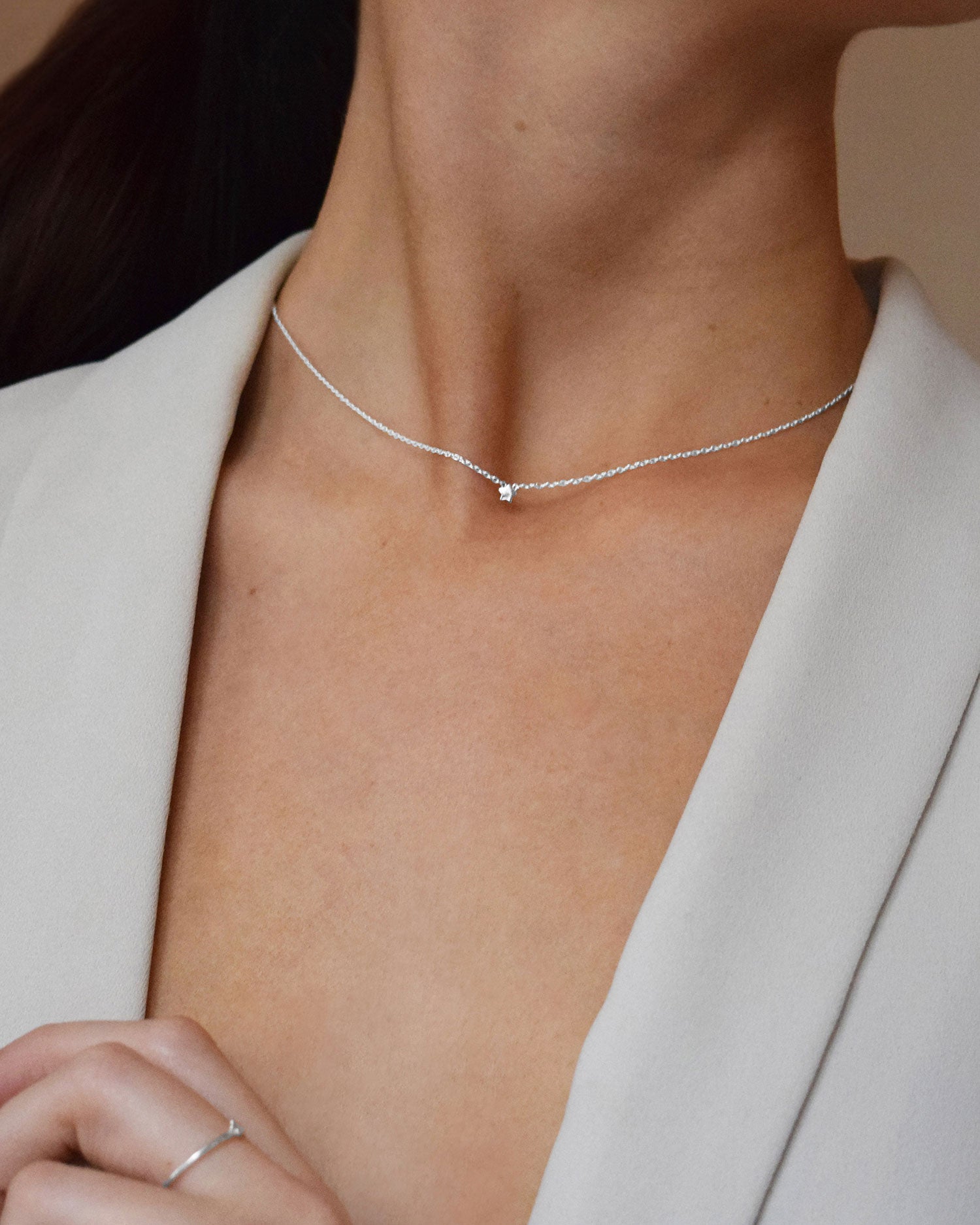 Stella Nova drop necklace silver