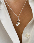 Water Flow small necklace silver