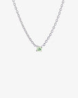 Birthstone necklace silver august