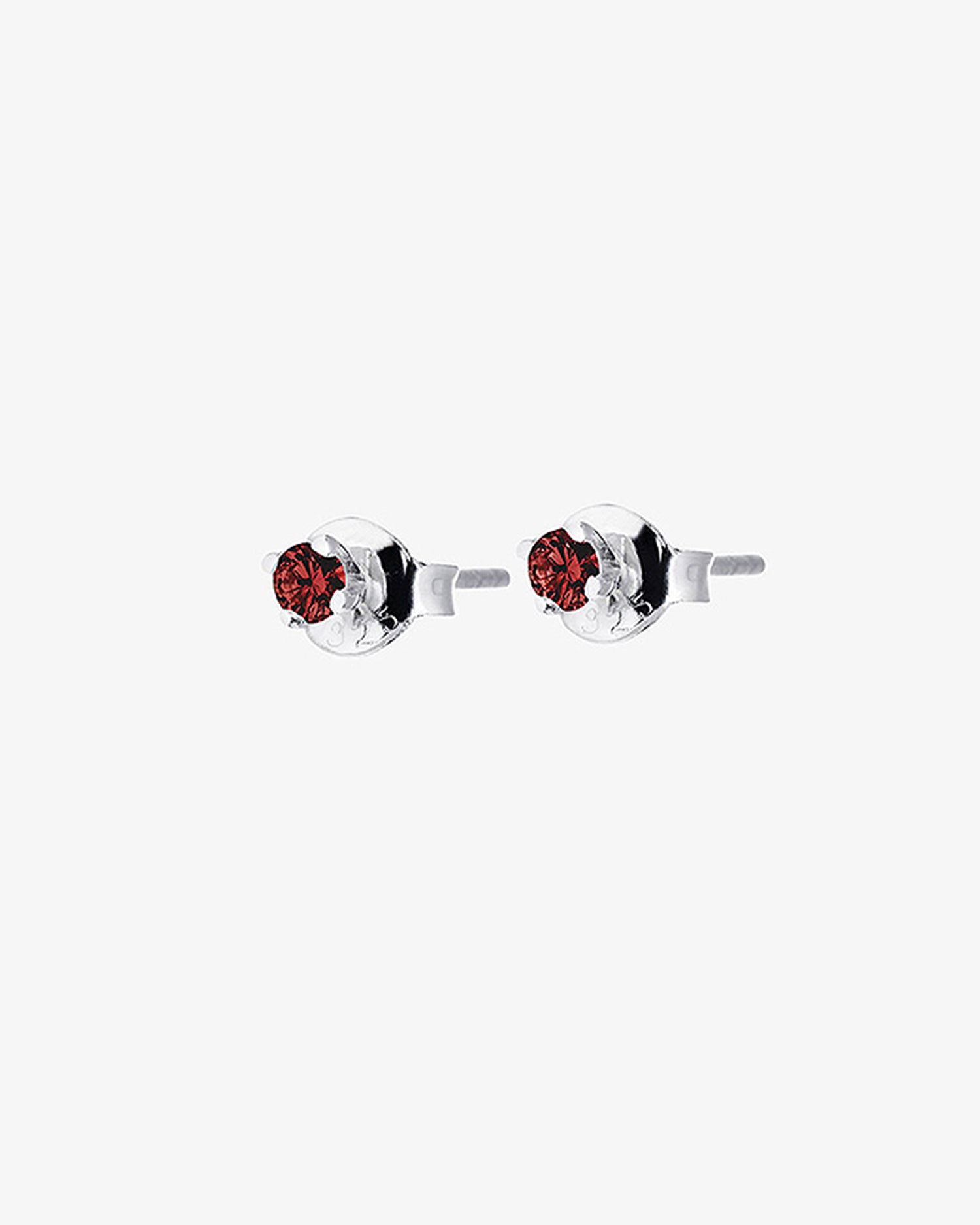 Birthstone studs silver january