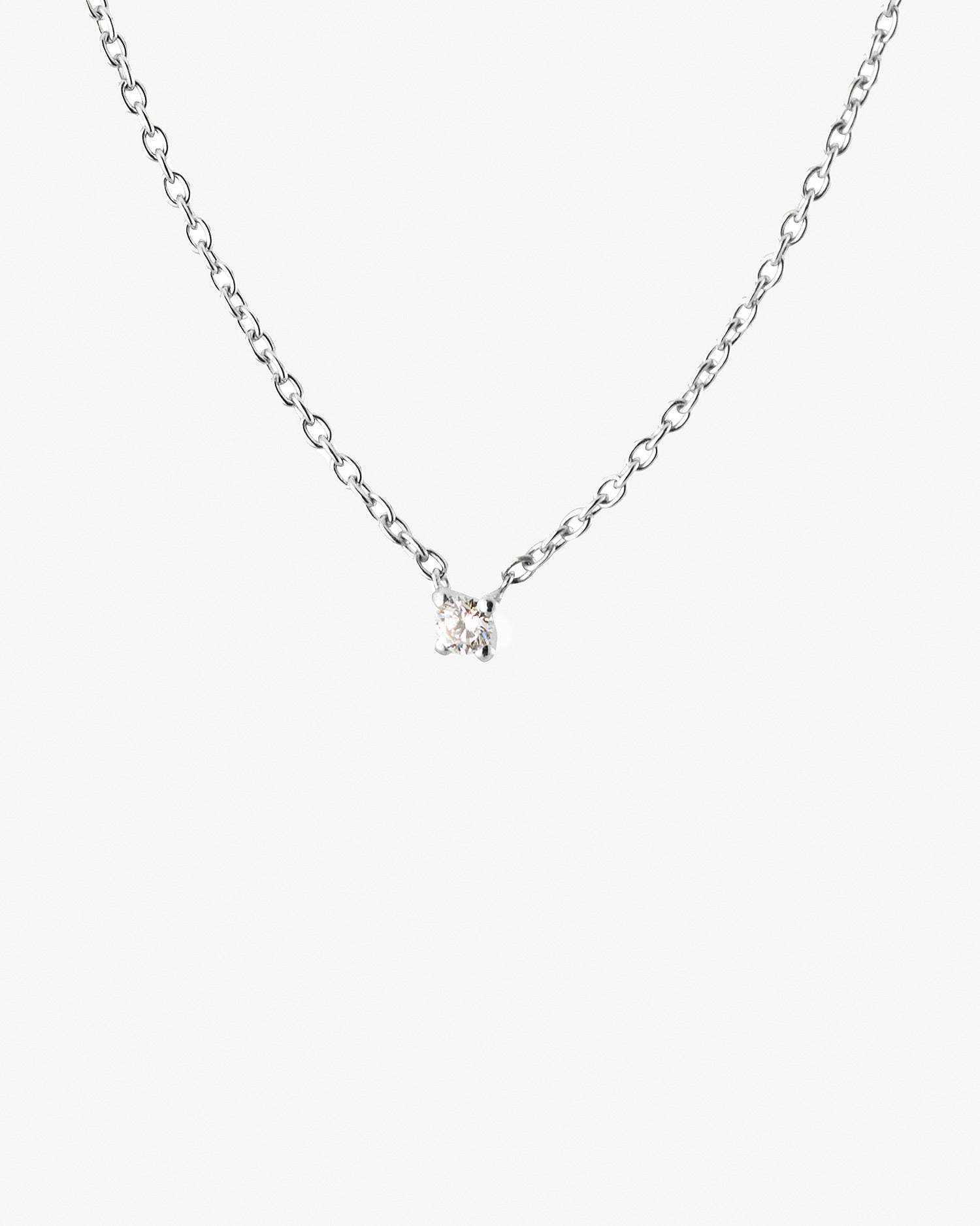 Diamond Sky drop necklace silver