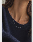 Loving Heart drop full necklace short silver